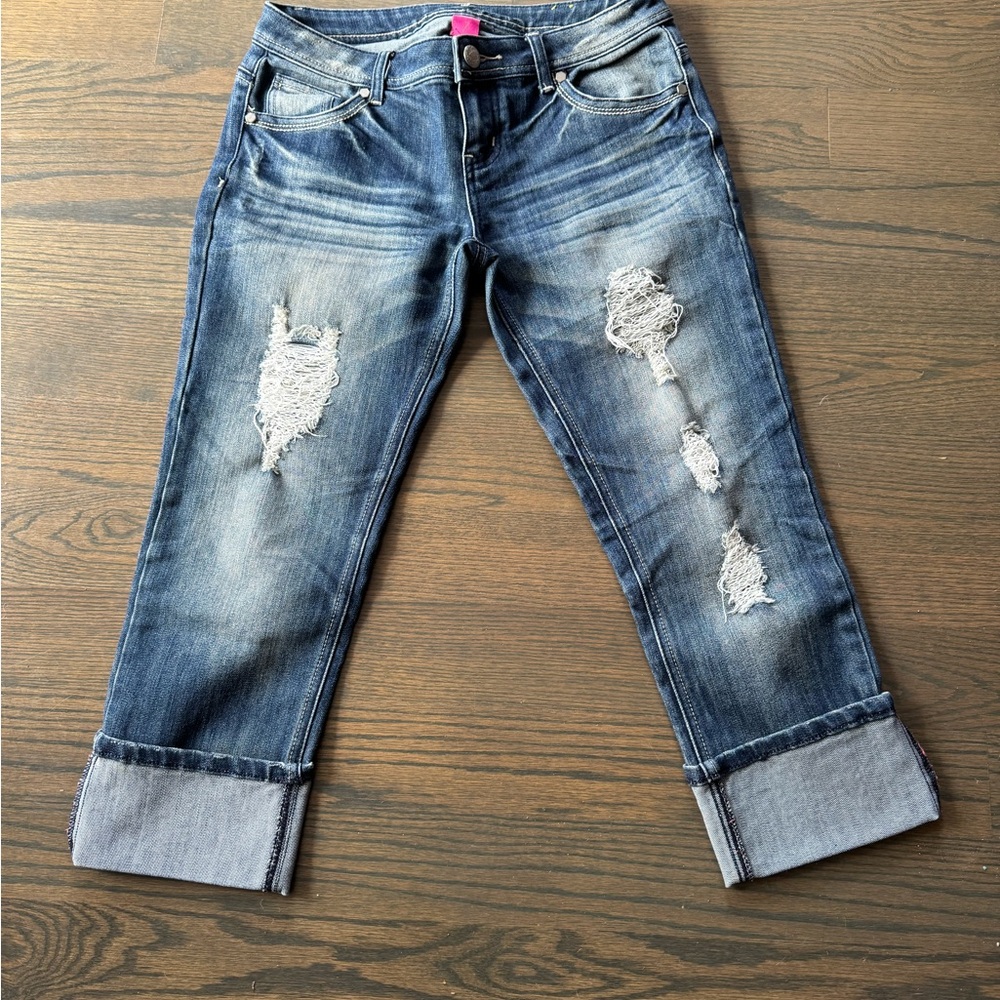 Women's Distressed Blue Jeans